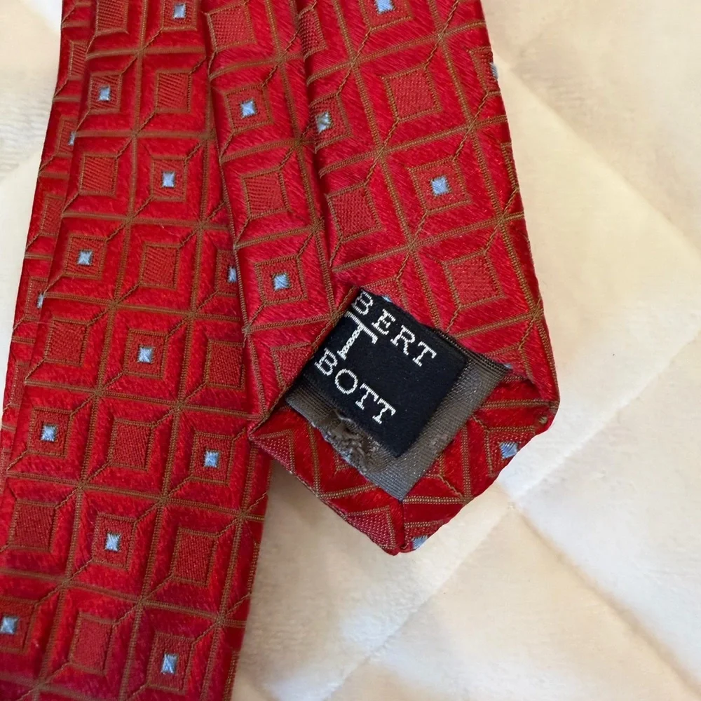 Robert Talbott Red Geometric Vintage Silk Neck tie